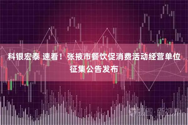 科银宏泰 速看！张掖市餐饮促消费活动经营单位征集公告发布